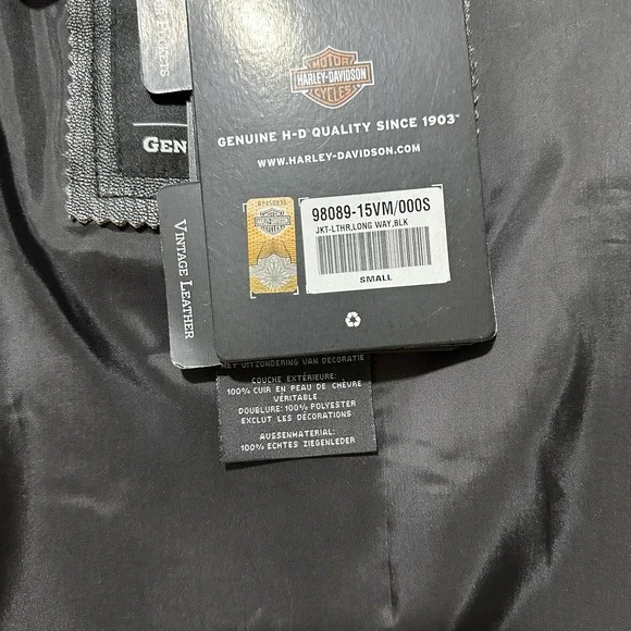 Harley-Davidson Men's Leather Jacket-Long Way Distressed 98089-15VM Sz Small NWT